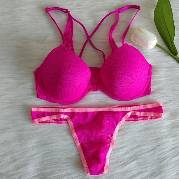 PINK Victoria's Secret Other - 34C PINK VS PUSH-UP BRA + PANTY L.nwt